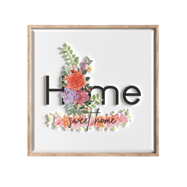 Home Sweet Home Floral Wall Art