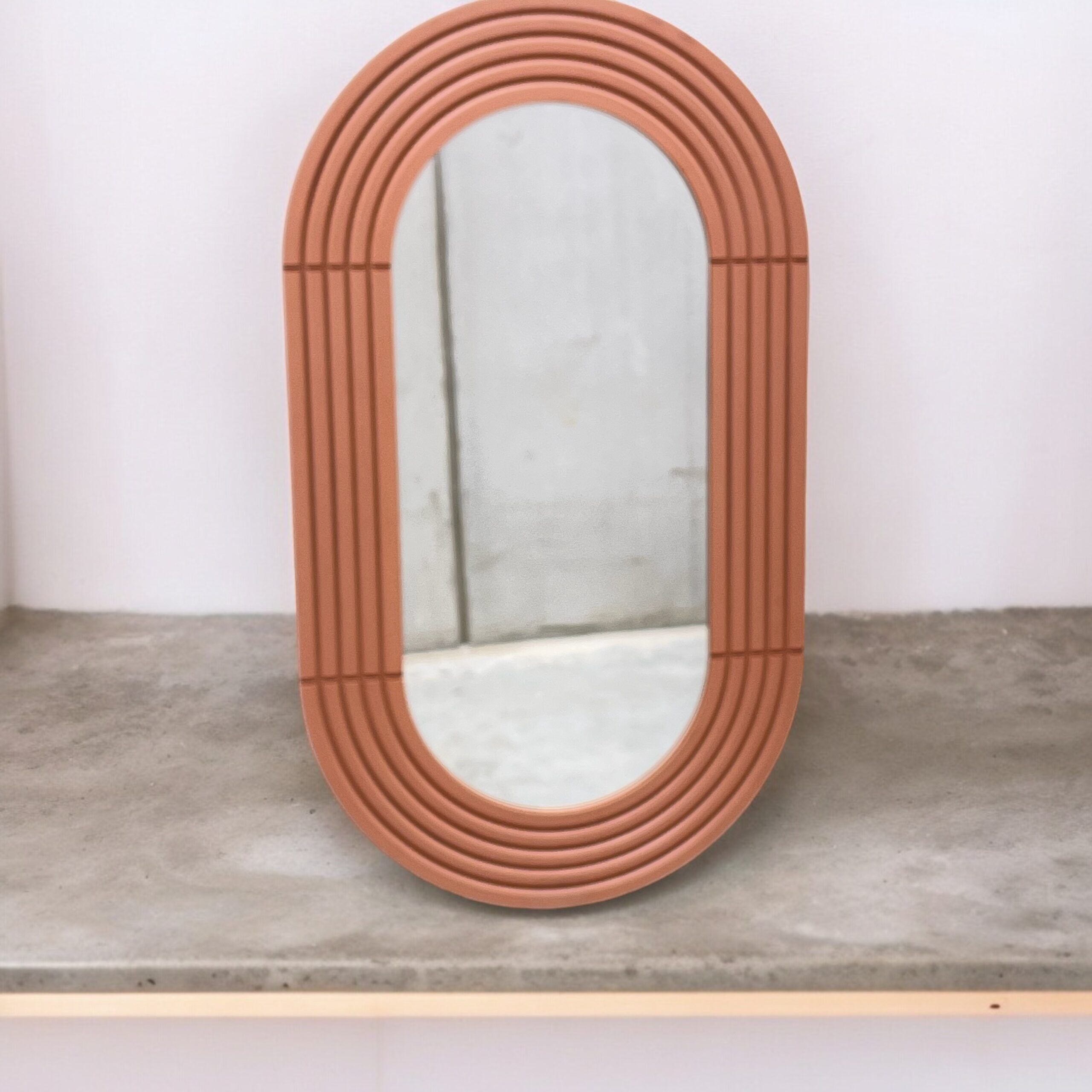 Wooden Oval Mirror 107cm - Image 2