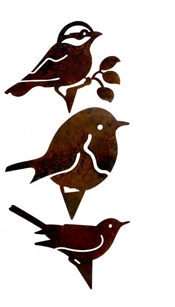 Set/3 Birds Metal Stake