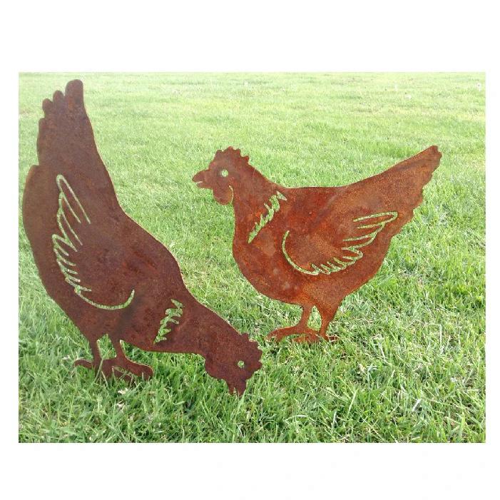 Rooster Metal Garden Stake set/2