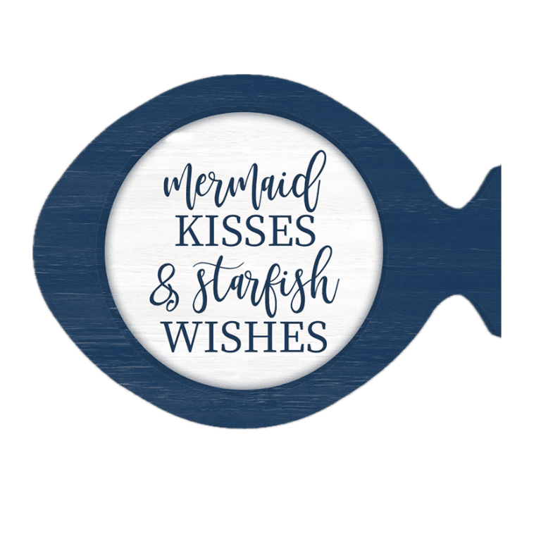 Mermaid Kisses Wood Sign - wholesale home decor