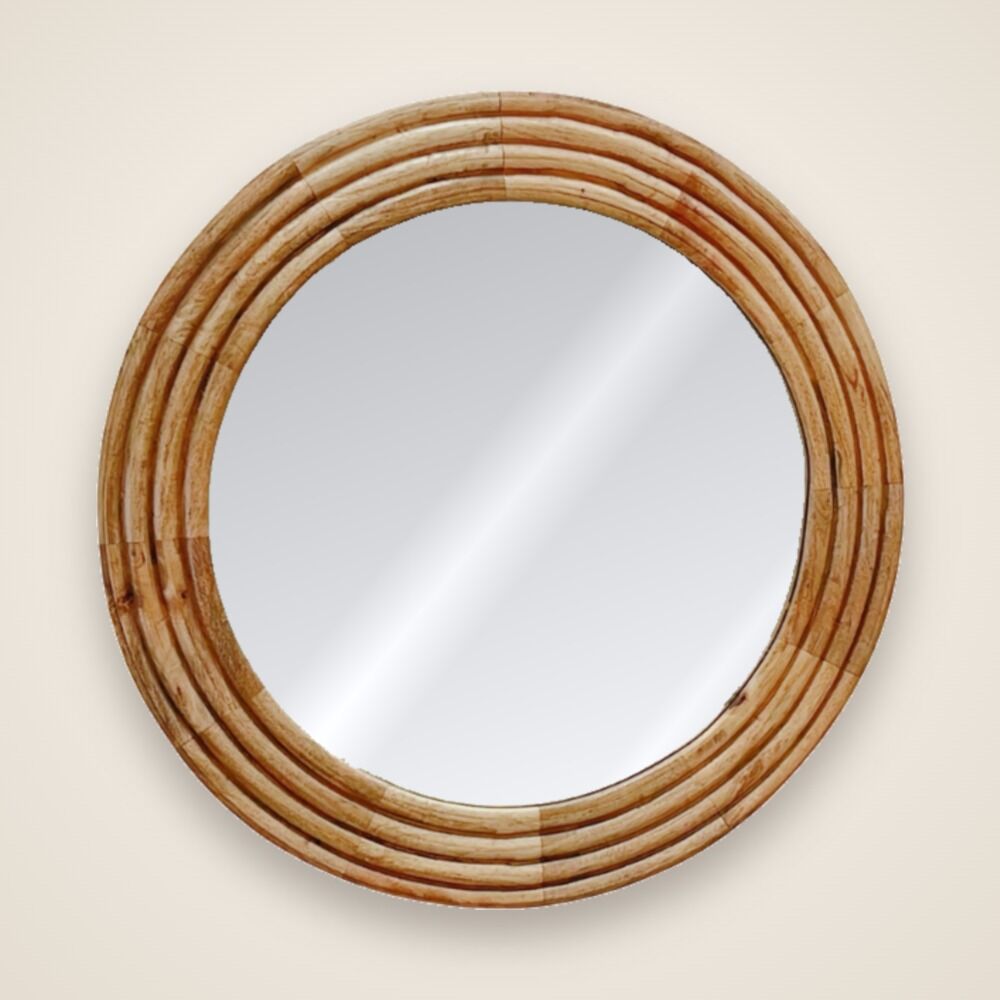 Wooden Round Mirror wholesale – Vidh Imports